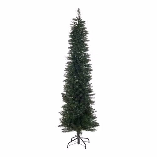The Christmas Workshop 6ft Slimline Green Artificial Christmas Tree with Metal Stand – 1