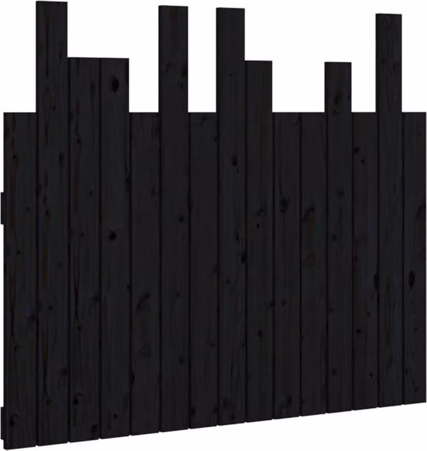 Berkfield Home Black Solid Pine Wood Wall Mounted Headboard W/D/H: 95.5 x 3 x 80 cm – 1
