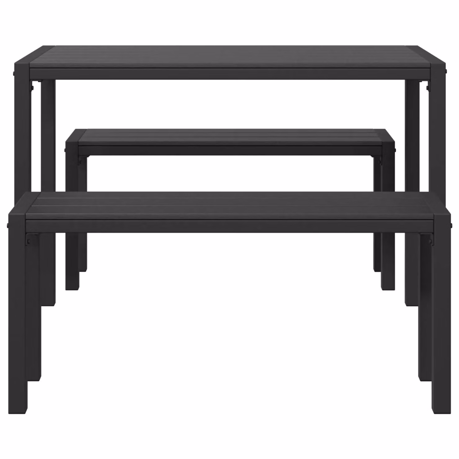 Berkfield Home 3-Piece Modern Garden Dining Set in Black Steel and Composite – 3