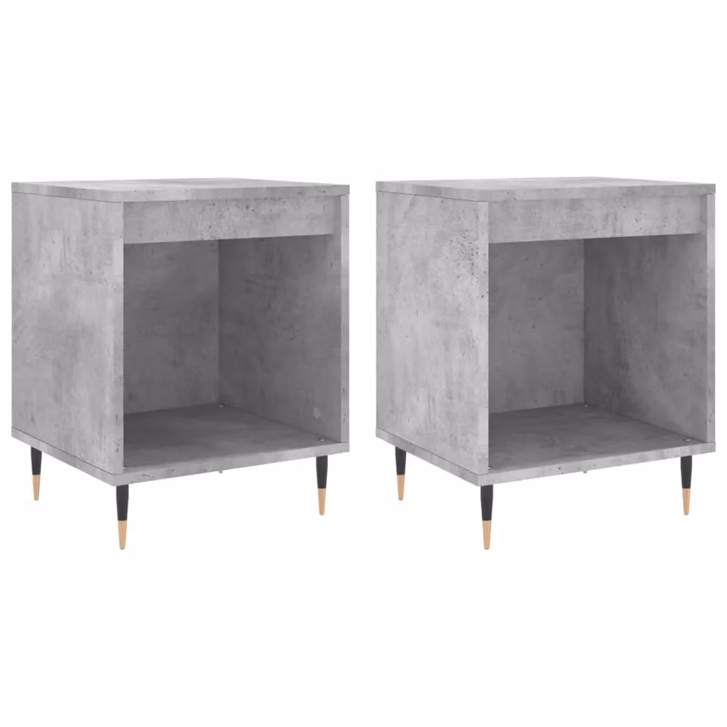 Berkfield Home Set of 2 Modern Bedside Cabinets in Concrete Grey, W/D/H: 40 x 35 x 50 cm – 2