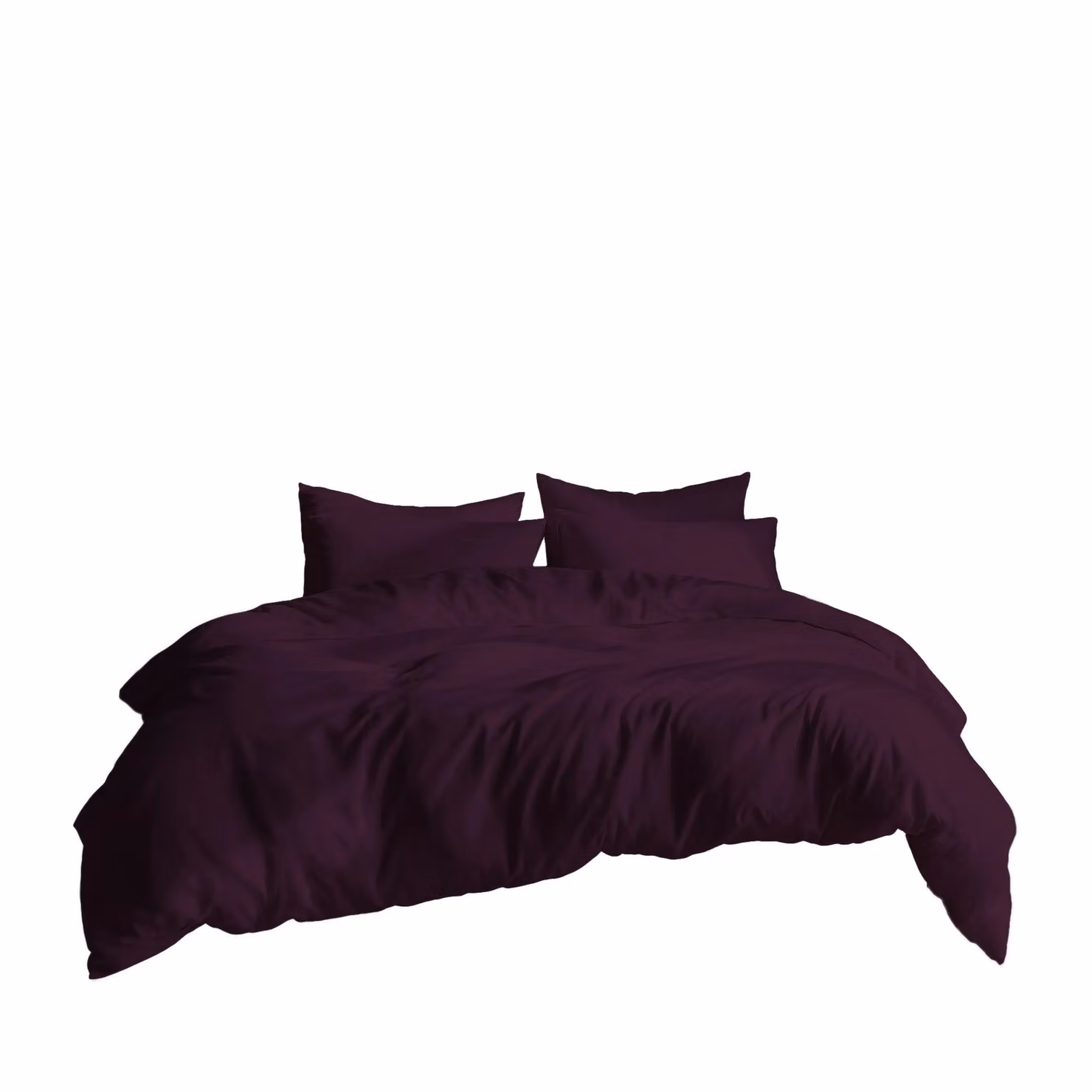 Home Sweet Home UK Plain Dyed Polycotton Double Duvet Cover and Pillowcase Set in Purple with Button Closure – 2