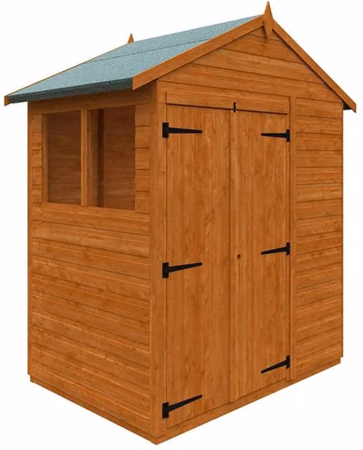 Buttercup Farm 4x6 Flex Apex Double Door 12mm Flex Wooden Chicken Coop in Burnt Orange and Grey, W: 175 cm, D: 123.8 cm, H: 213.5 cm – 1