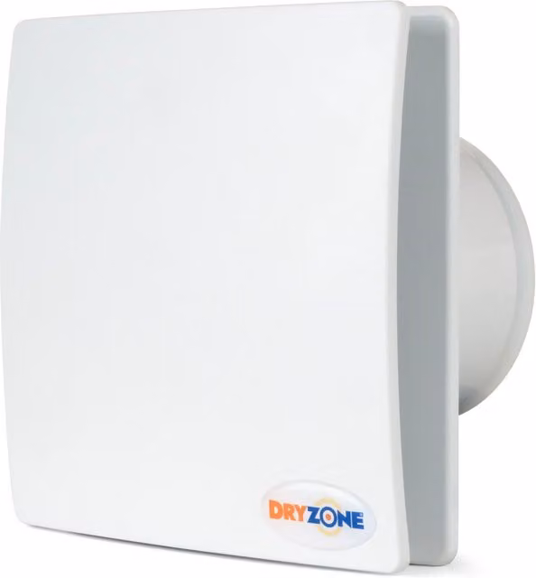 Dryzone EL1003HDT 100mm Humidistat Pullcord Timer Fan, White