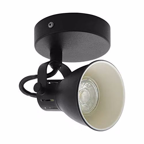 Loops Modern Black Metal Adjustable Wall Light with Included GU10 LED Bulb