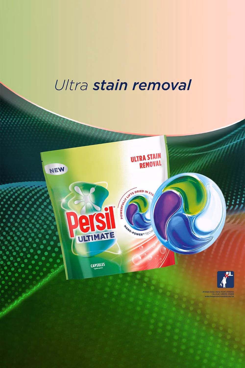 Persil Ultimate Laundry Capsules Ultra Stain Removal Pods, 3 Pack, 93 Washes – 3