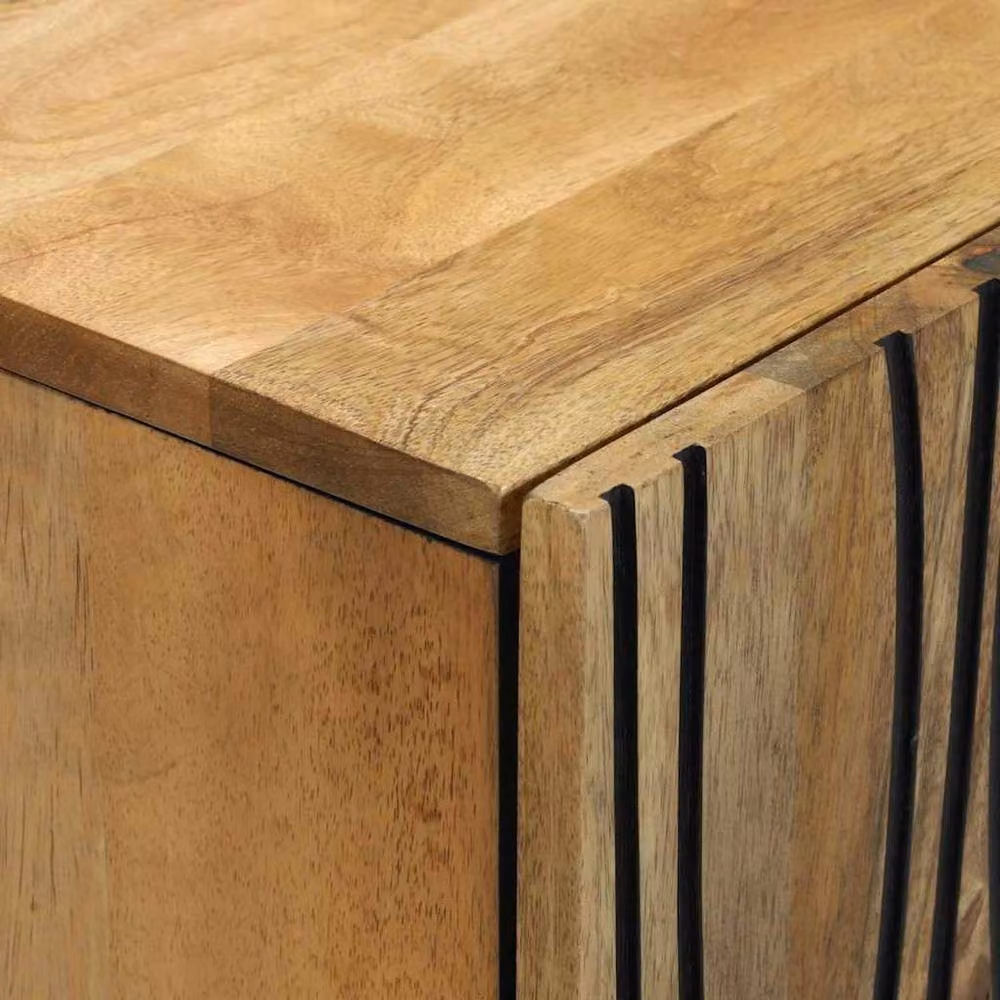 Berkfield Home Rustic Mango Wood Sideboard in Brown, W/D/H: 60 x 33.5 x 75 cm – 4