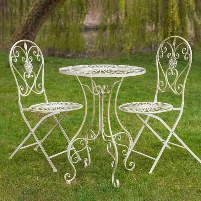 Ascalon Design Ltd Blaisdon 3-Piece Bistro Set in Cream/Beige, W: 60 cm, D: 60 cm, H: 73 cm