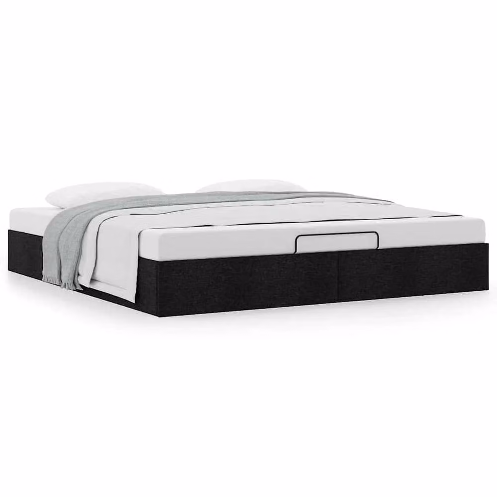 Berkfield Home Super King Upholstered Ottoman Bed Frame in Black Fabric, 200 x 200 cm – 3