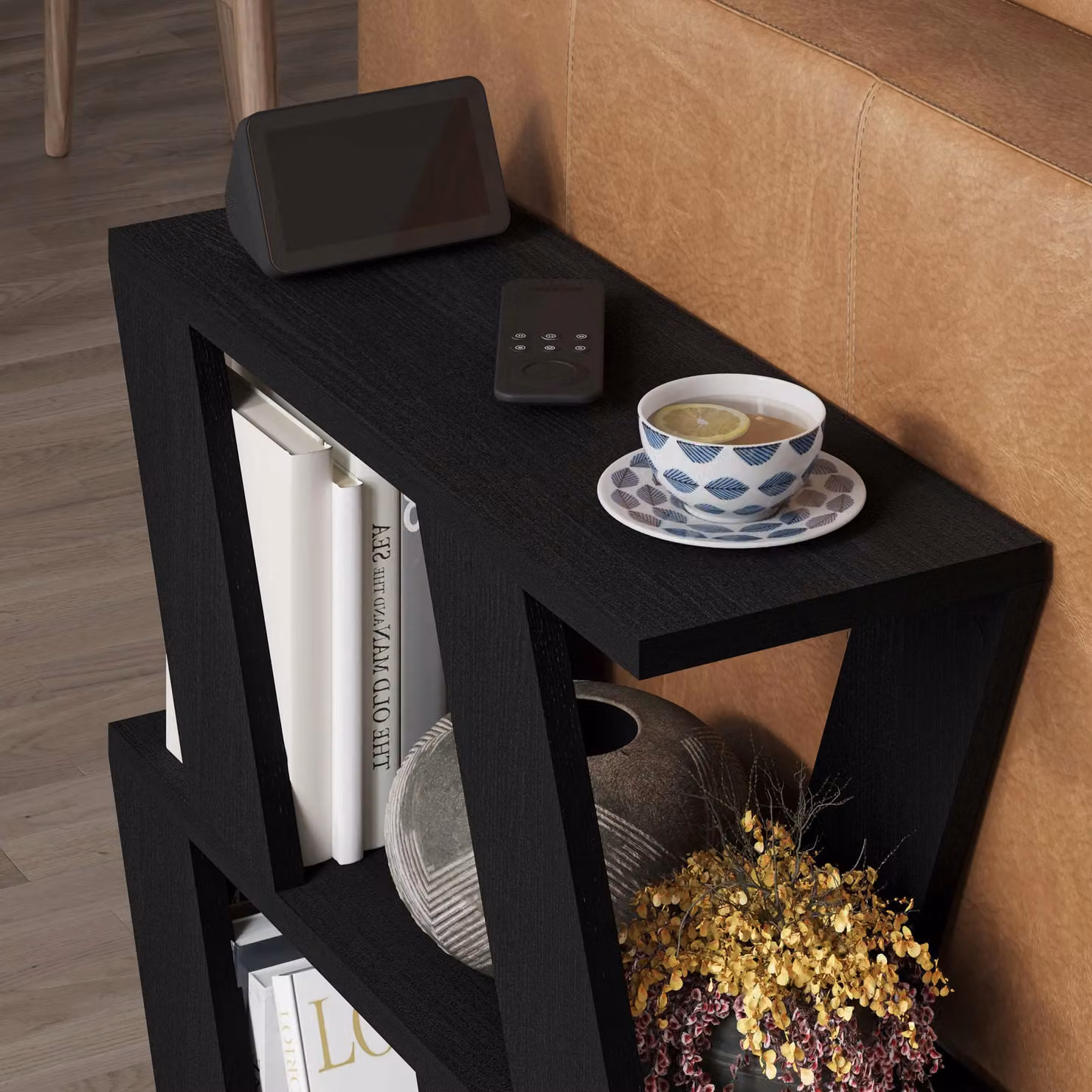 Decortie Lazena Modern 3-Tier Side Coffee Table in Black – 3