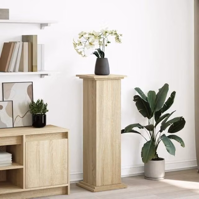 Berkfield Home Display Stand with Storage in Sonoma Oak, Brown, W/D/H: 31 x 30 x 90 cm – 1
