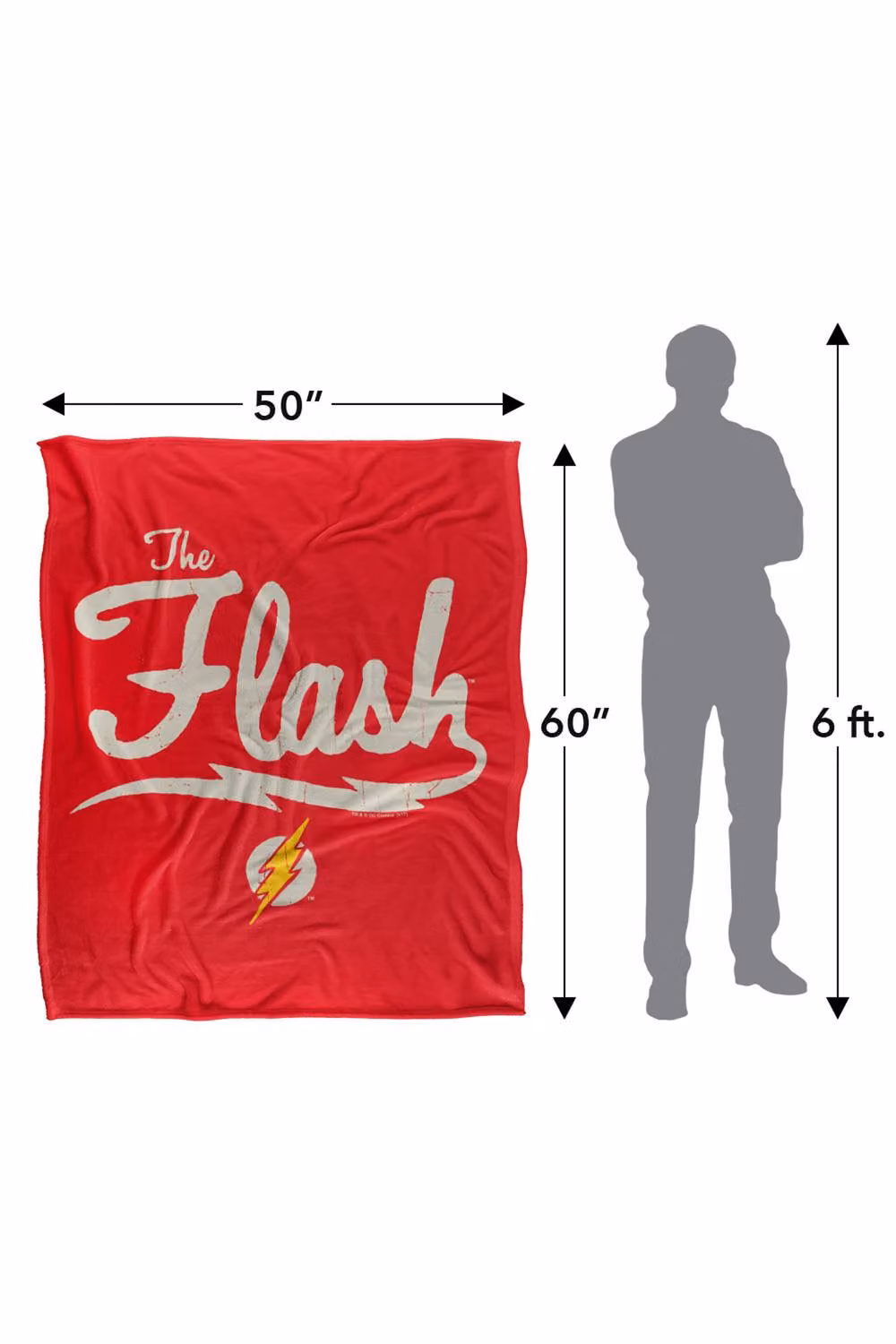 Warner Bros. Justice League Old School Flash Super Soft Fleece Throw Blanket, Multicolour, W: 91.44 cm x D: 147 cm – 7