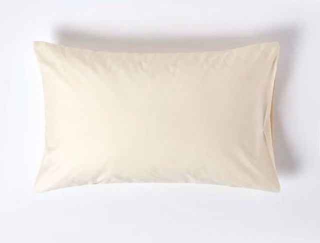 Homescapes Egyptian Cotton Mako Satin Housewife Pillowcase, 1000 Thread Count, Beige
