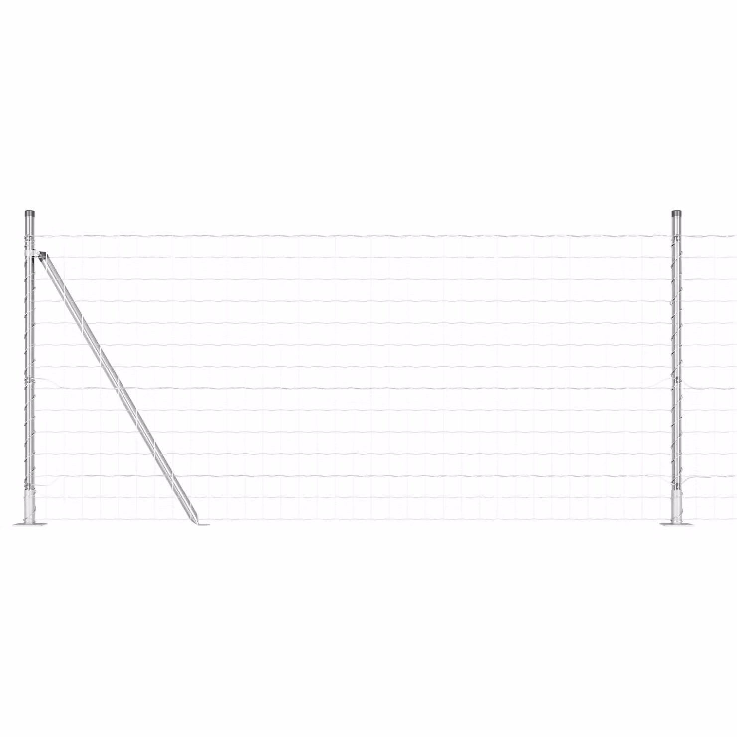 Berkfield Home Euro Fence with 7 Flanged Posts, Galvanised Steel, Silver, 0.8 x 10 m – 2