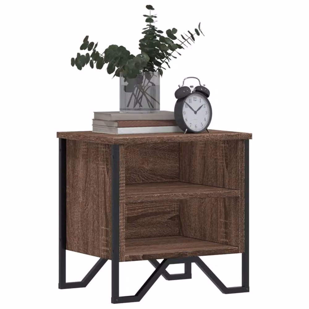 Berkfield Home Elegant Bedside Cabinet in Brown Oak, W/D/H: 40 x 30 x 40 cm – 3