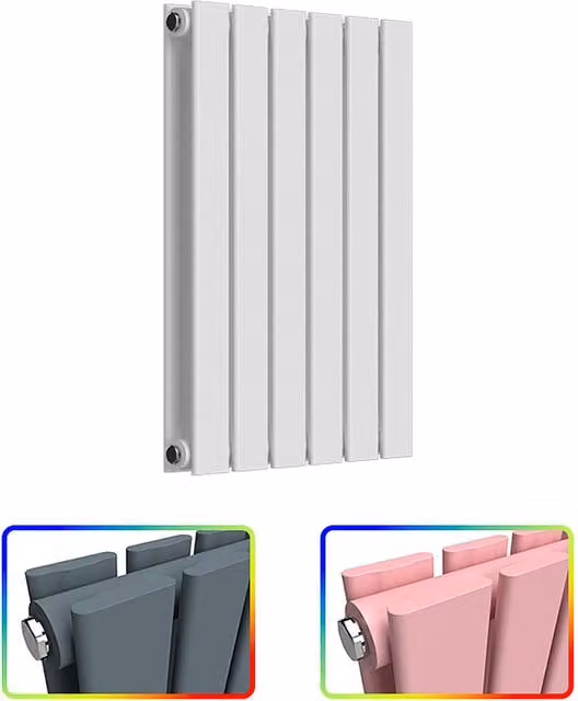 Lux Heat Flat Horizontal Double Steel Radiator in White, W: 60.0 cm, H: 42.0 cm, D: 8.5 cm