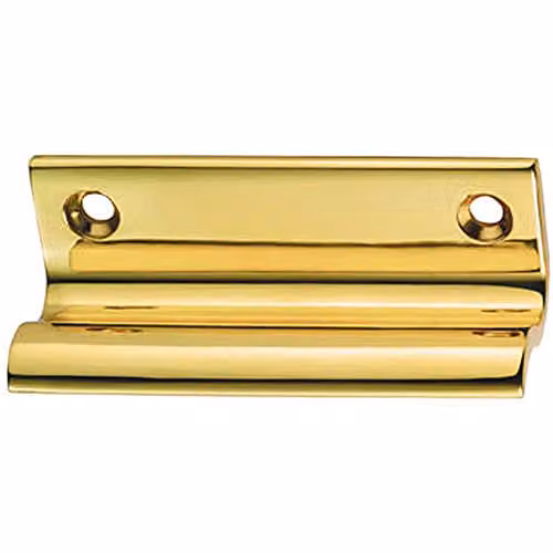Loops Sash Window Lift Handle in Polished Brass, W: 6.2 cm, H: 2.0 cm, Fixing Centres: 4.7 cm