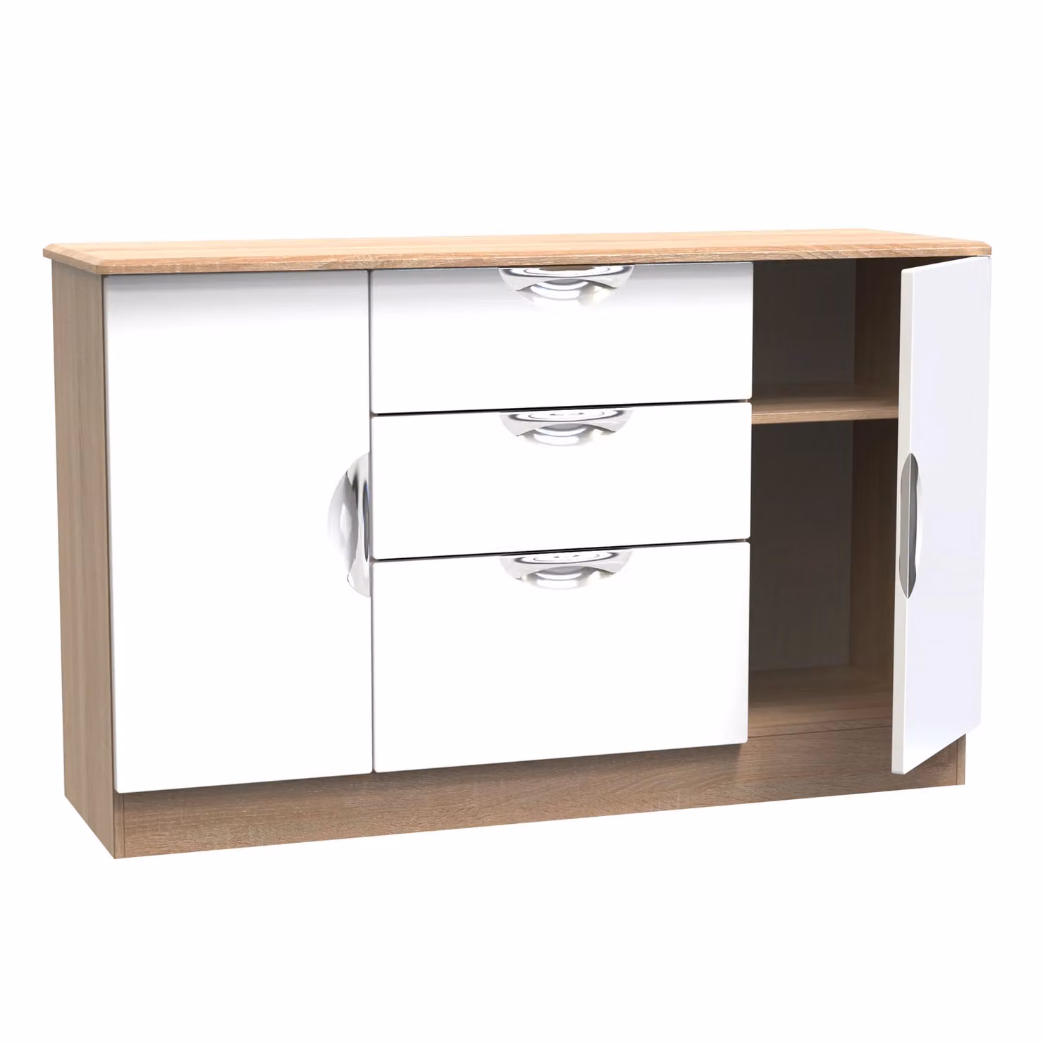 2 U Holborn Ready Assembled 2 Door 3 Drawer Sideboard in White – 2