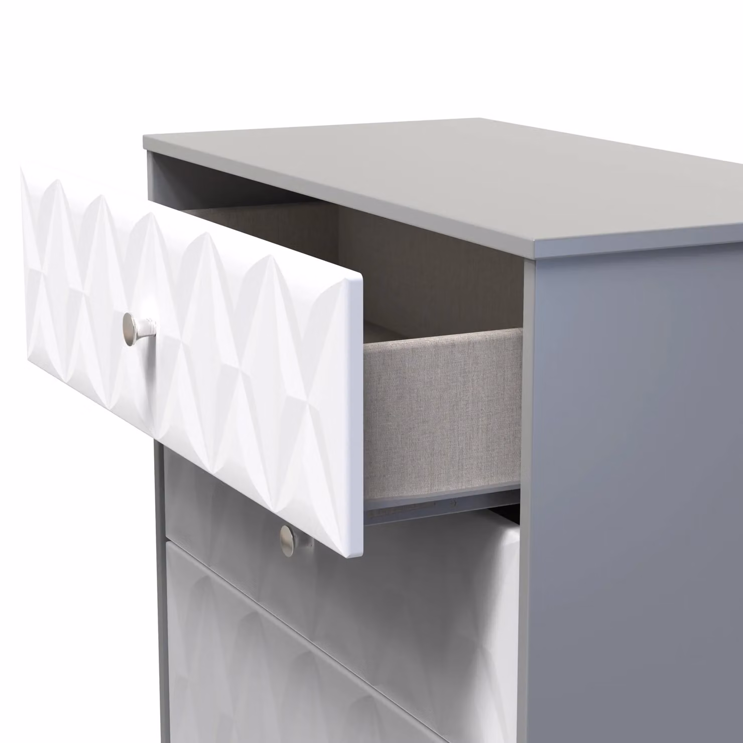 Ready Assembled 2 U Memphis 3 Drawer Deep Chest in Mid Grey – 2
