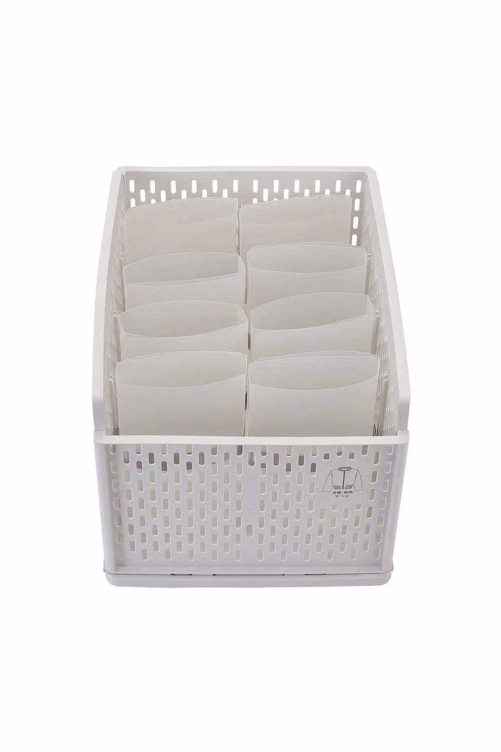 Living and Home Stackable Plastic Clothes Storage Basket Organiser in White – 3