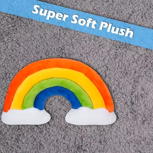 VFM e-Store Multicolour Rainbow and Clouds Plush Wall Decoration, W/H: 36 x 36 cm – 4