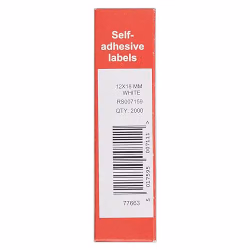 Blick White Self Adhesive Rectangular Paper Labels, 2000 Pack, W: 38 mm, H: 12 mm – 2