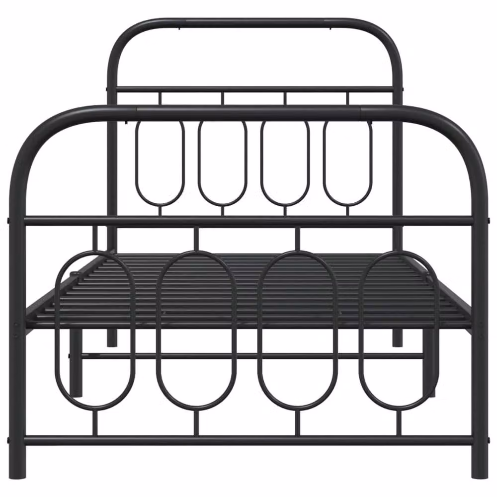 Berkfield Home Metal Bed Frame with Footboard, Black, W/D/H: 80 x 200 cm – 4