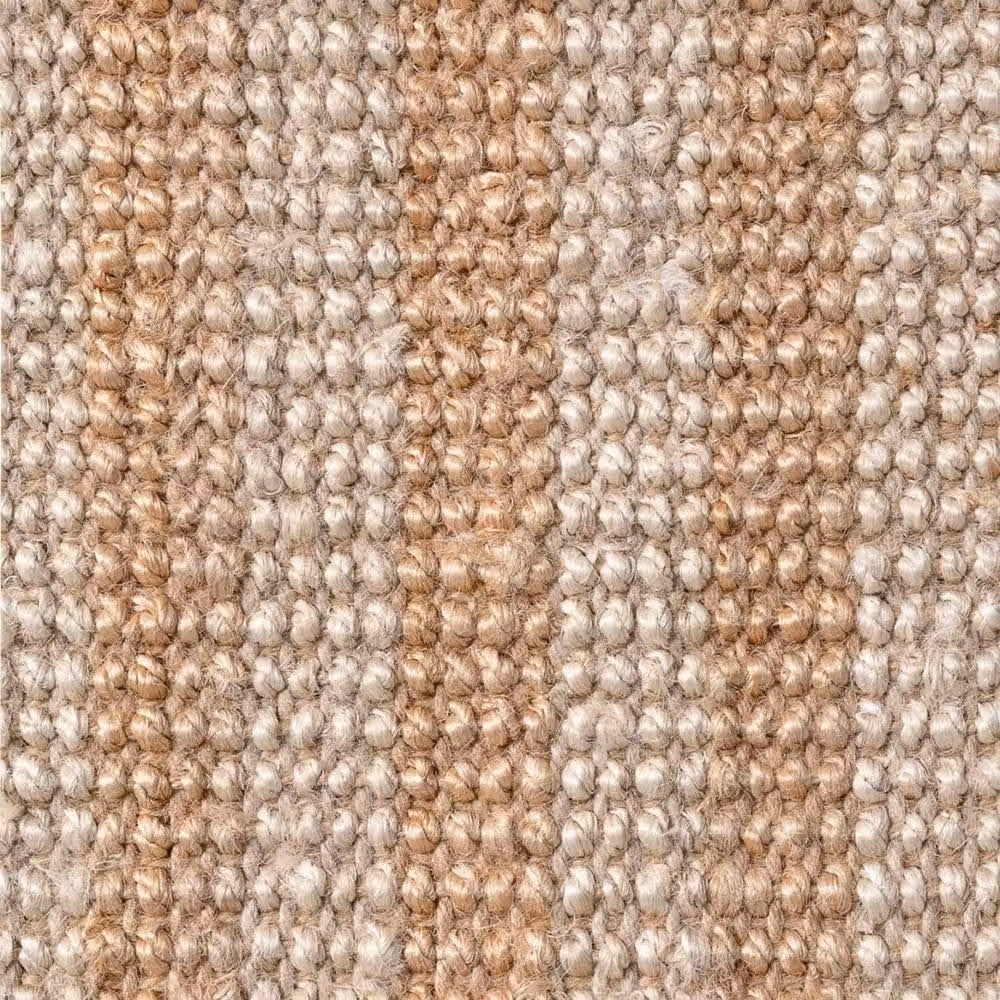 THE RUGS Amber Hand Woven Jute Striped Rug in Beige and Gold, W: 200 cm, L: 300 cm – 1