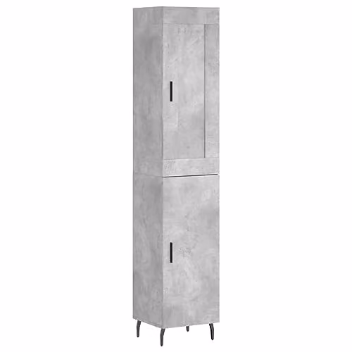 vidaXL Modern Highboard in Grey, W/D/H: 34.5 x 34 x 180 cm