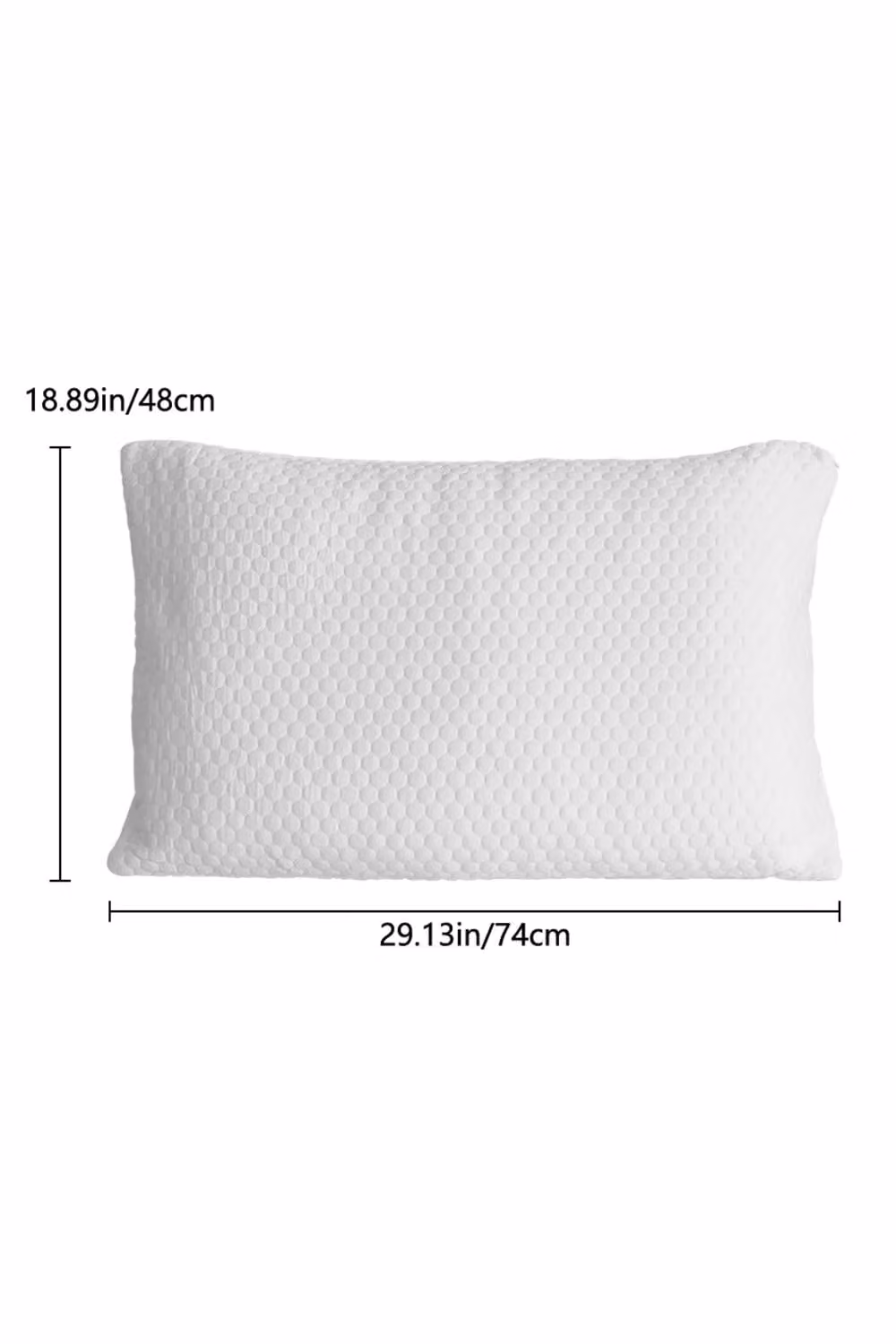 Garden Sanctuary Queen Size Memory Pillow with White Bamboo Fiber Honeycomb Pattern Shredded Sponge and Removable Cover – 2