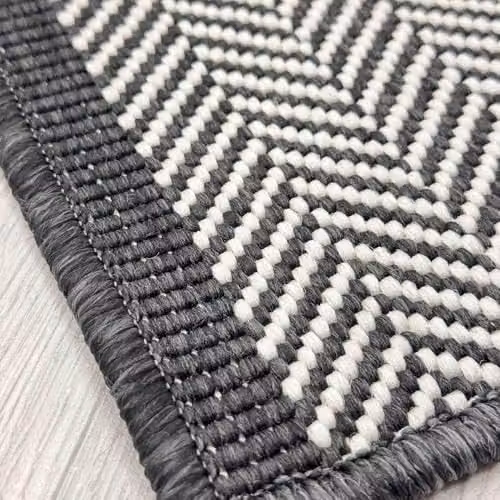 runrug Reversible Indoor/Outdoor Hallway Runner Rug, Black Stone Look, W/D/H: 240 x 60 x 0.2 cm – 4