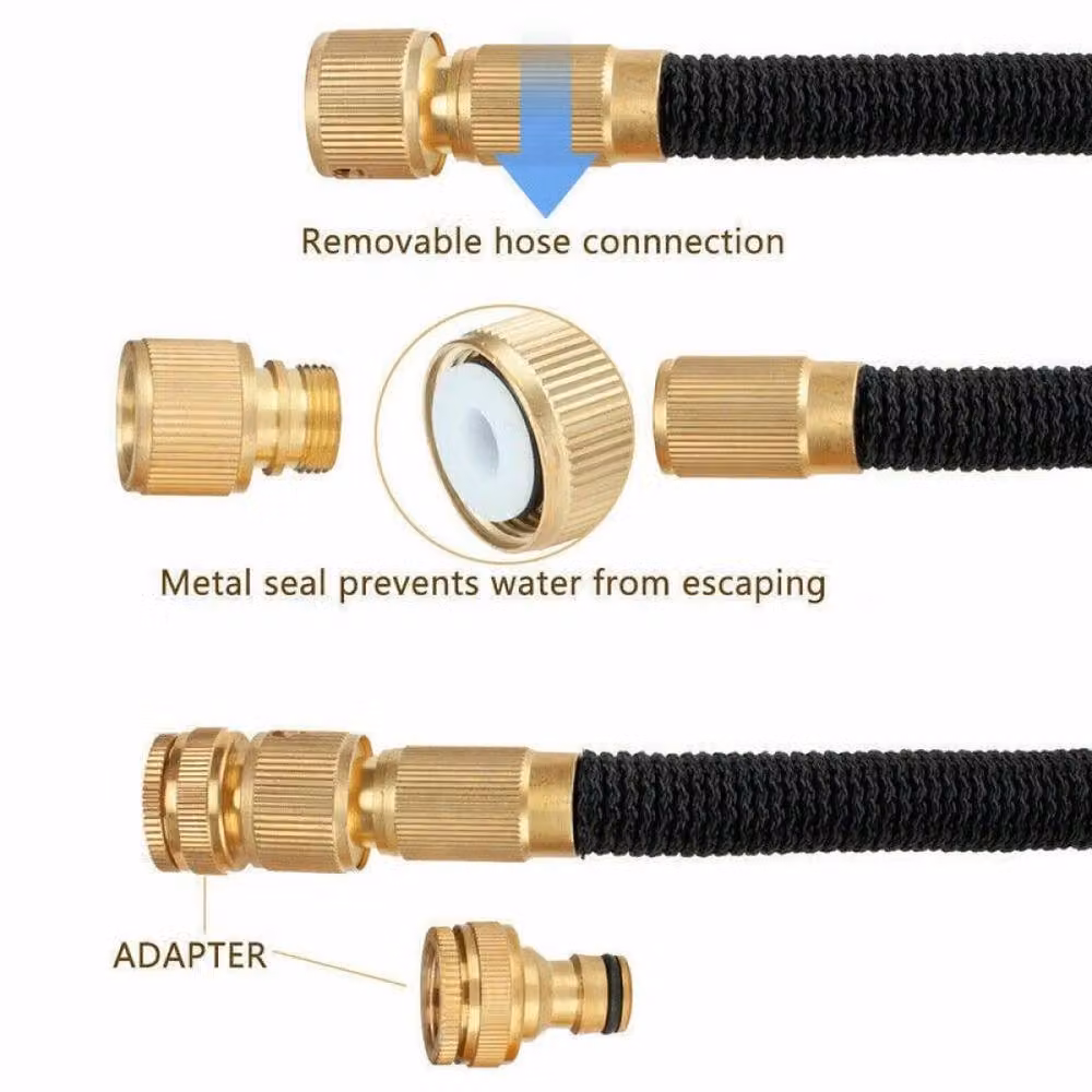 FLAVORA Heavy Duty Expandable Garden Water Hose in Black – 3