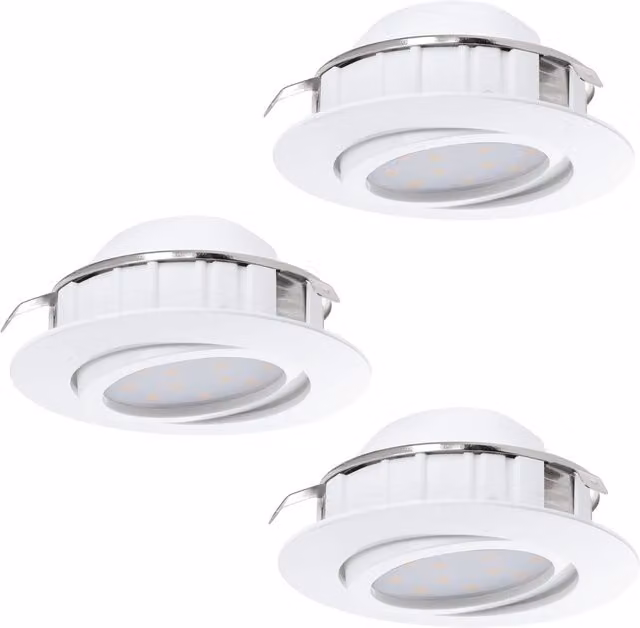 Loops 3 Pack White Adjustable Round LED Flush Ceiling Downlights 6W