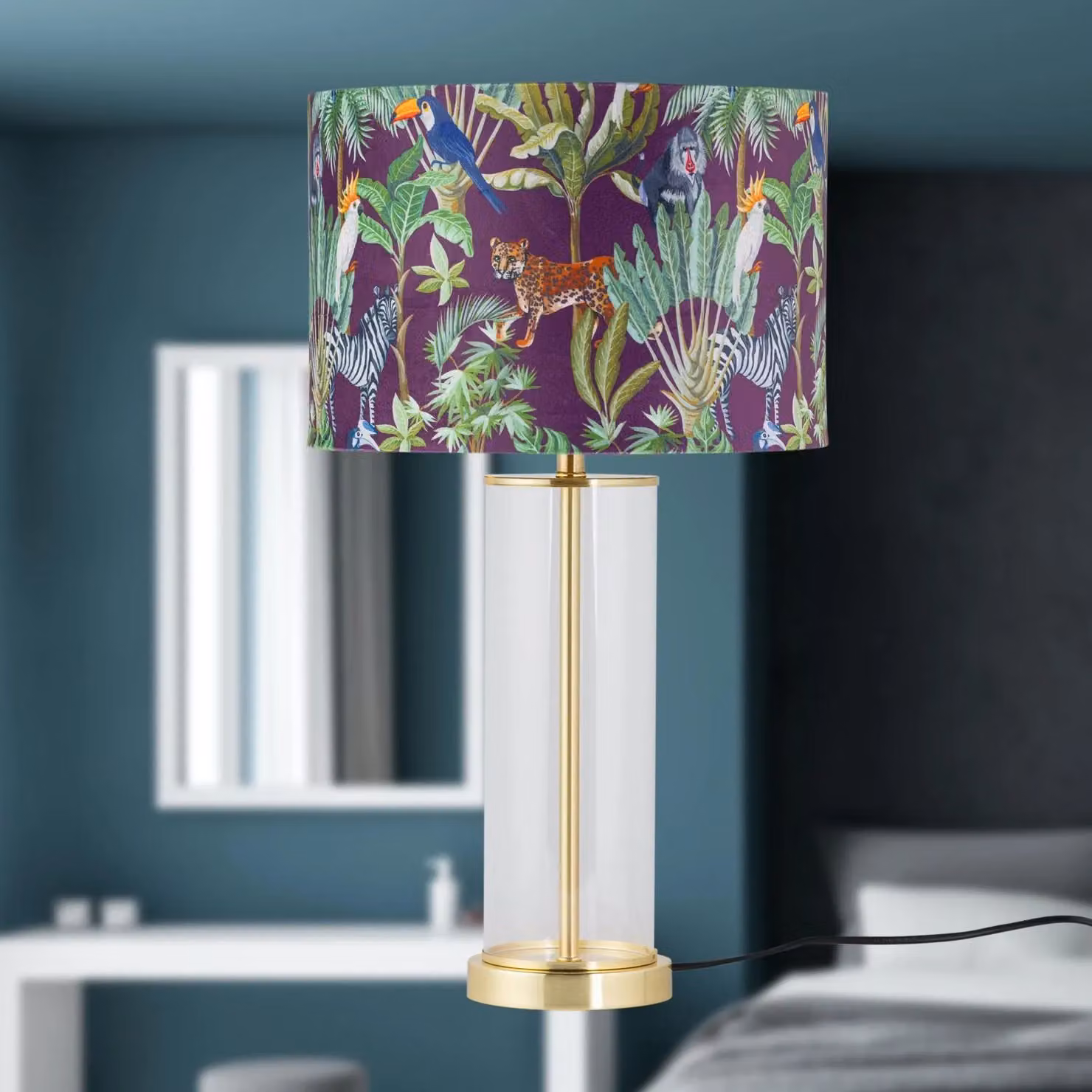 First Choice Lighting Aura Set of 2 Table Lamps in Gold and Satin Brass with Fabric Shades – 5