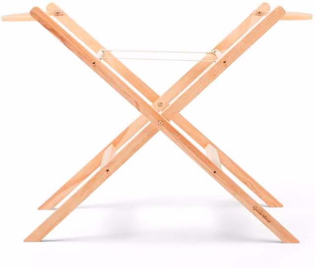 Little Green Sheep Moses Basket Stand in Natural Beech Wood