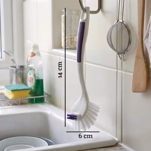 Orsina Soft Grip Dish Brush in Purple and White, W/D/H: 25 x 14 x 1 cm – 6