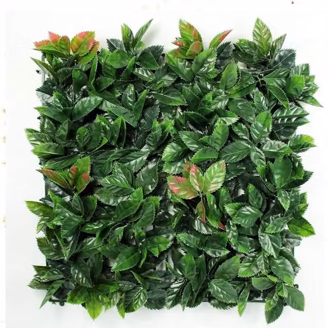 Hygrad Built to Survive Artificial Green Boxwood Hedge Wall-Mounted Square Plant