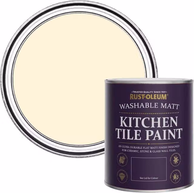 Rust-Oleum Water-Based Kitchen Tile Paint in Matt Finish, Beige, 0.75 l