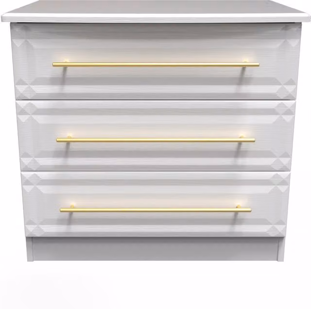 Hereford 2 Drawer Chest in White and Gold – 1
