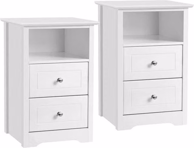 EONLION Set of 2 Modern White Nightstands – 1