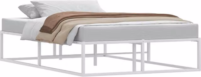 Berkfield Home Elegant Metal Bed Frame in White, Small Double, W/D/H: 120 x 200 cm