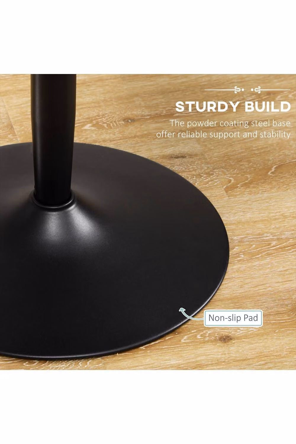 ERGOVEXA Minimalistic Round Two-Person Dining Table, Black, H 75 cm x Φ 70 cm – 4