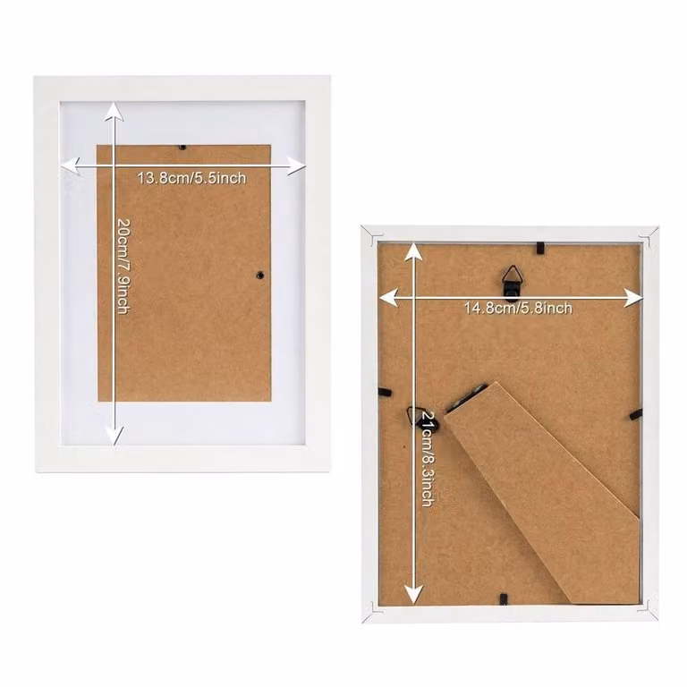 FLAVORA 5 Pack White A5 Rectangular Photo Frames for Wall and Tabletop