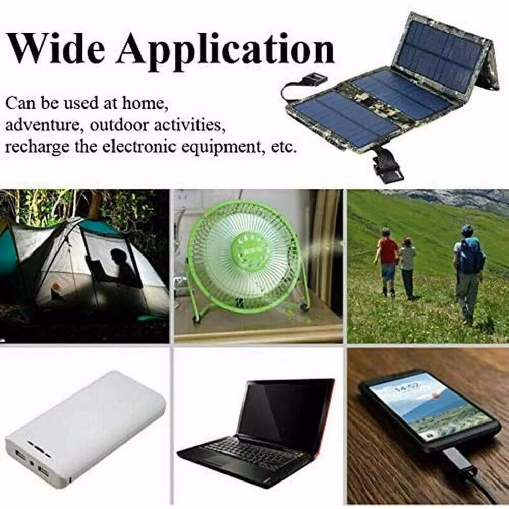 FLAVORA 100W Foldable Solar Panel Power Bank in Black, W: 100 cm x H: 52 cm – 5