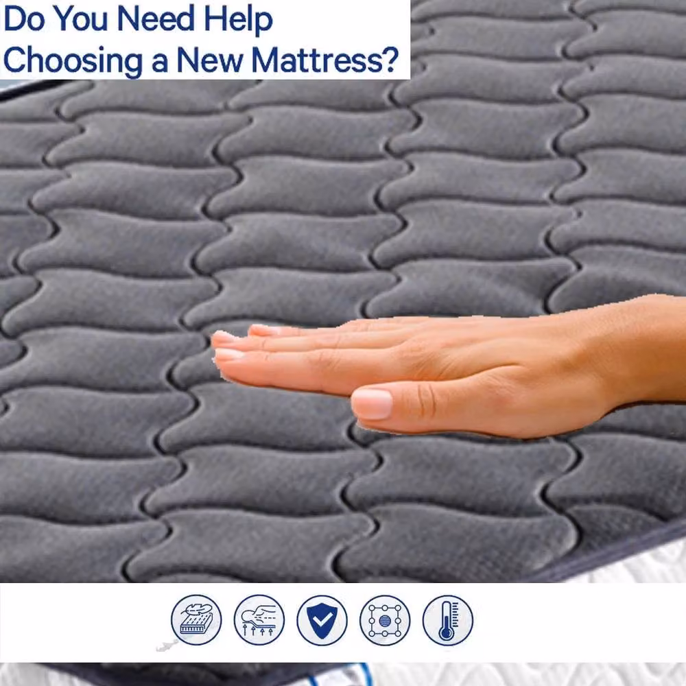 FLAVORA Grey Hybrid Single Orthopaedic Memory Foam Mattress, W/D/H: 90 x 200 cm – 3