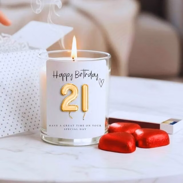 Aye Do Gifts Gold and White Birthday Candle and Balloon Gift Set for Adults – 1