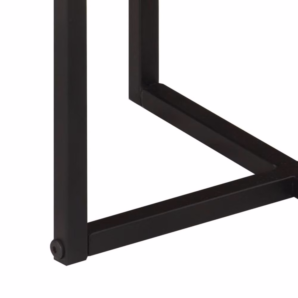 Berkfield Home Beautiful Industrial Coffee Table in Brown and Black, Solid Acacia Wood and Metal, W/D/H: 55 x 55 x 45 cm – 4