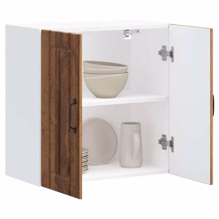 Berkfield Home Lucca Wall Mounted Kitchen Cabinet in Old Wood Brown, W: 60 cm, H: 31 cm, D: 25 cm