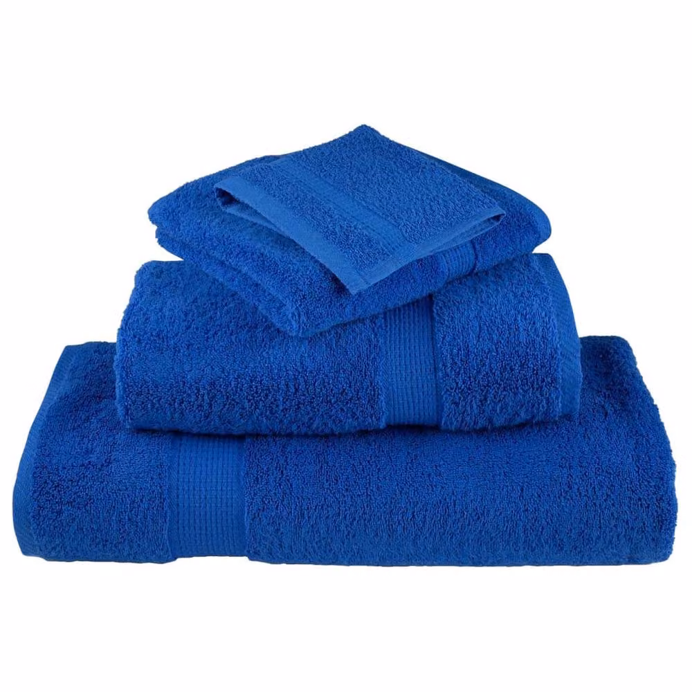 Berkfield Home SOLUND Premium Cotton Terry Guest Towels, Blue, 4 Pack, W: 30 cm x H: 50 cm, 600gsm – 4