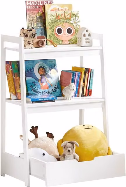 SoBuy Modern White Lacquered Trapezoidal Kids Organiser Unit