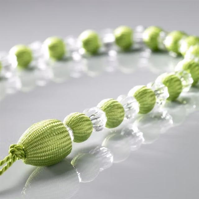 Luxor Living Handcrafted Beaded Curtain Tieback Pair in Green – 1